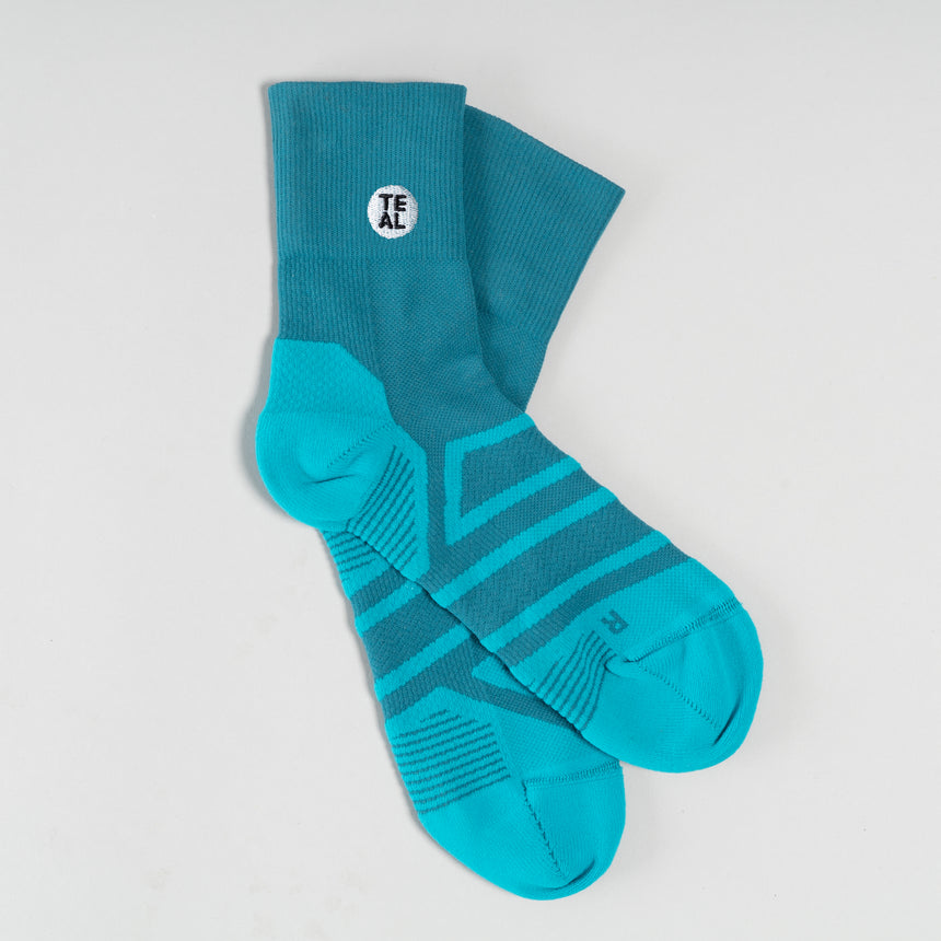Performance Sock Mid: Teal/Carribean