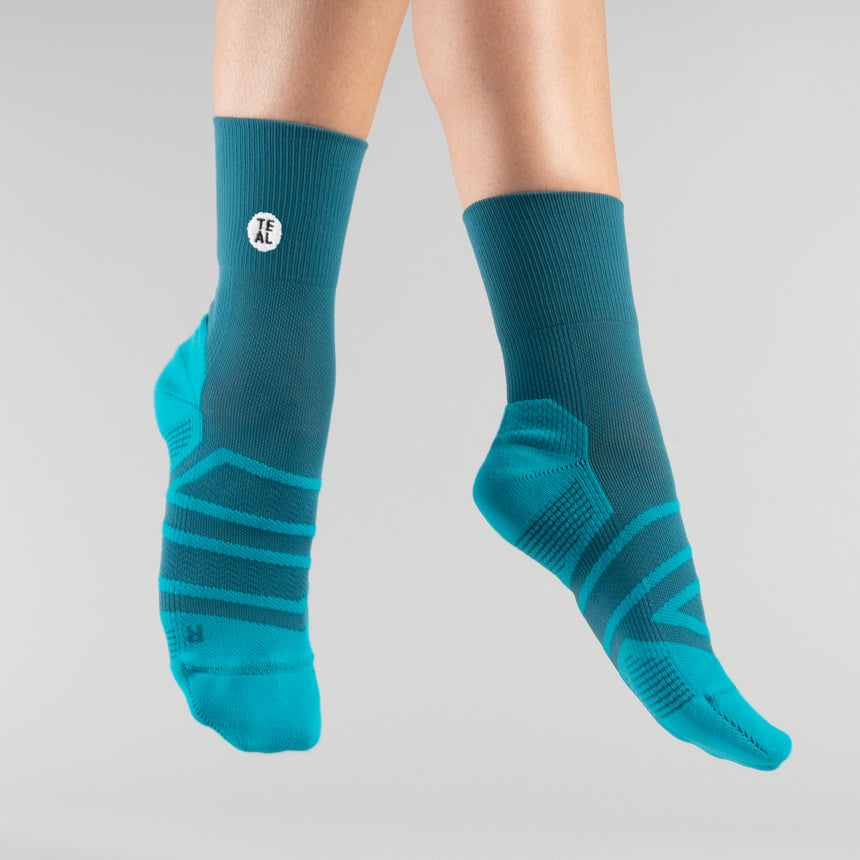Performance Sock Mid: Teal/Carribean