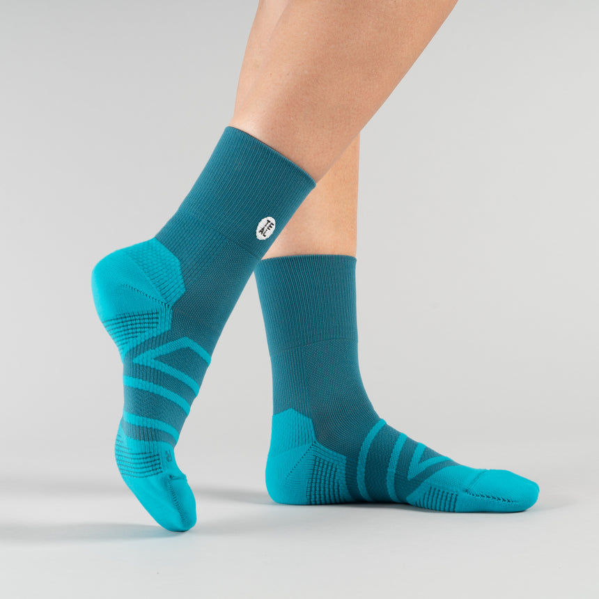 Performance Sock Mid: Teal/Carribean