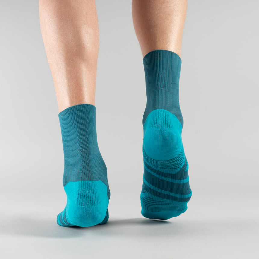 Performance Sock Mid: Teal/Carribean