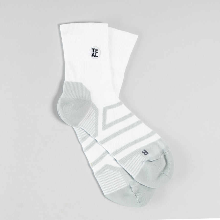 Performance Sock Mid: White/Pebble
