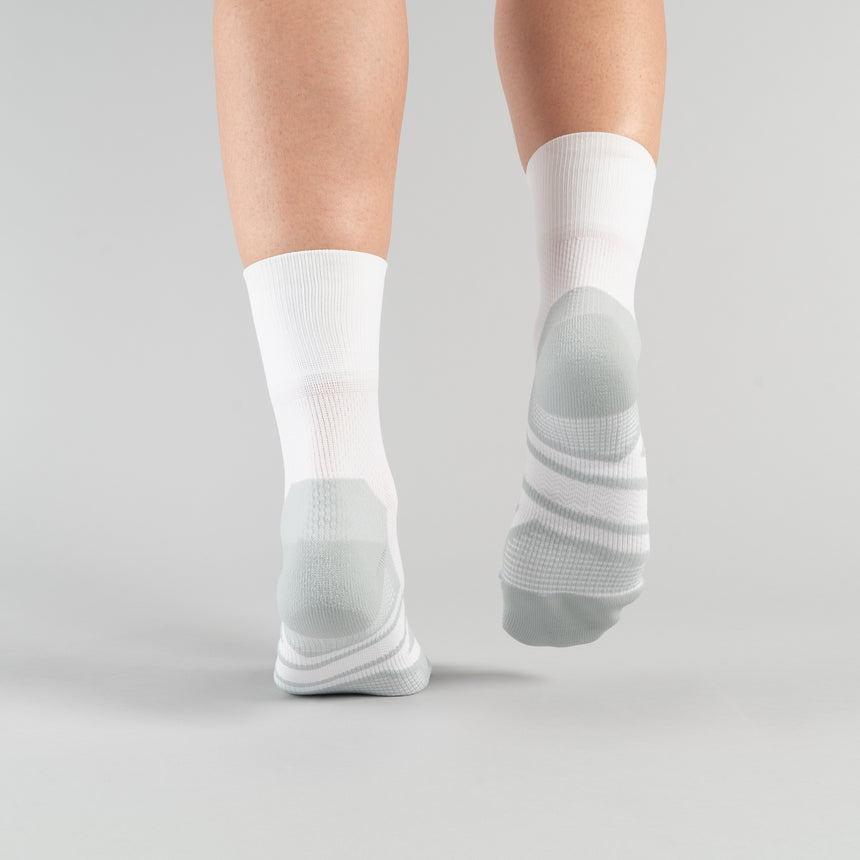 Performance Sock Mid: White/Pebble